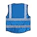 GOGO 5 Pockets High Visibility Zipper Front Breathable Safety Vest with Reflective Strips, Uniform Vest-Blue-M