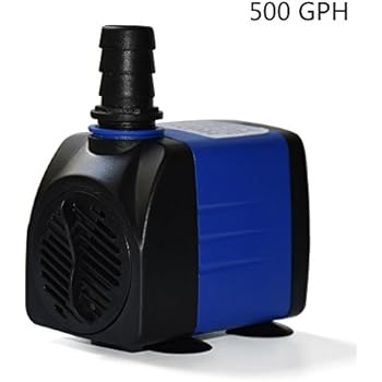 HuDieM 500GPH Submersible Pump 25W Fountain Water Pump with For Aquarium, Hydroponics, Pond, Fish Tank, Rockery, Waterfall, Water Garden