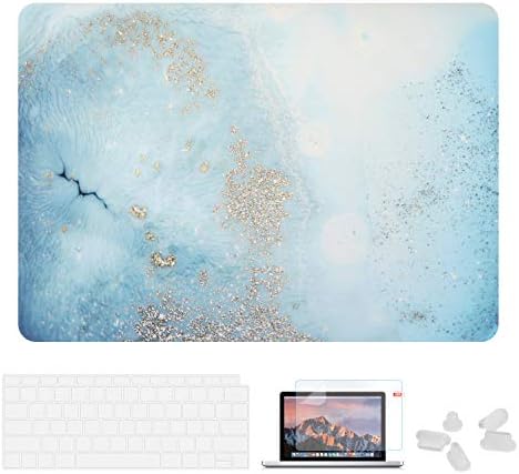 Utryit Case for MacBook Pro 13" 2018 2017 2016 Release A1989 A1706 A1708, Hard Shell Cover and Keyboard Skin Cover for Apple Mac Pro 13 Inch with/Without Touch Bar and Touch ID Marble (PJH-012)