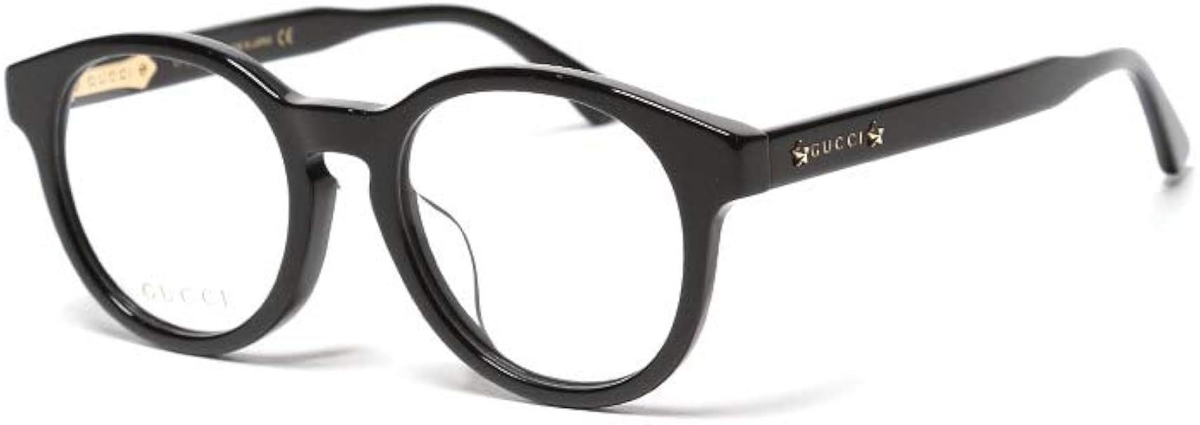 Amazon グッチ Gucci ロゴ スター 黒縁 ラウンド アイウェア 伊達眼鏡 Gc0350oa001 ブラック 並行輸入品 ファッション眼鏡 通販