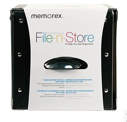 Memorex File-N-Store CD/DVD Storage Box, Black