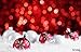 LB Christmas Backdrops for Photography 7x5ft Poly Fabric Red Background Christmas Balls Photo Backdrops Customized Photo Background Studio Props