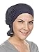 Abbey Cap Womens Chemo Hat Beanie Scarf Turban Headwear for Cancer Cotton Dark Denim