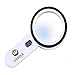 Magnifying Glass with 12 LED Light 20X Handheld, Illuminated Magnifier for Reading, Inspection, Exploring, Hobbies, Seniors, Maps, Macular- White/Black