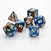 Oun Nana Polyhedral 7-Die Dice Set-Blue-Brown with White