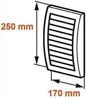 170x250mm / 6.7x10 inch Air Vent Cover - Adjustable Ventilation Grille with Flyscreen - ABS Plastic White - Image 5