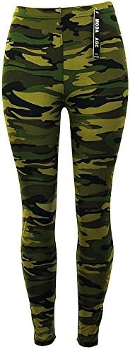 Moda Age Juniors &amp; Kids Ultra Soft Best Patterned Printed Leggings - (S/M &amp; L/XL Sizes) (Kids L/XL (6-8yrs), Camouflage)
