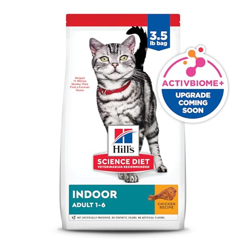 HILL’S SCIENCE DIET INDOOR, ADULT 1-6, EASY LITTER BOX CLEANUP, DRY CAT FOOD, CHICKEN RECIPE, 3.5 LB BAG