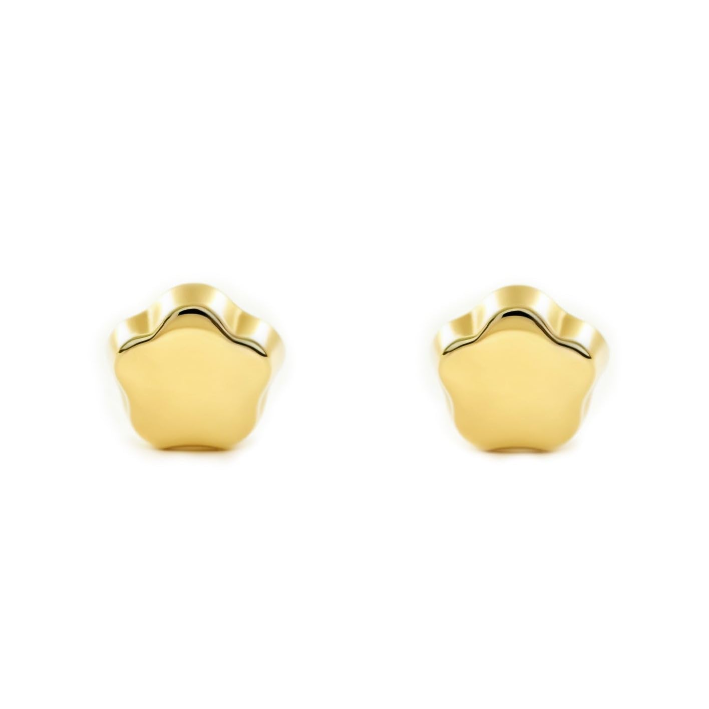 18ct Yellow Gold flower 3 mm baby-newborn Earrings