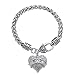 Fusicase Bling Crystal Silver Hearts Metal Family Member Bracelets
