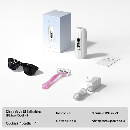 MANKIW IPL Epilation Device with Cooling Function, 5 Energy Levels & 500,000 Luminous Pulses, Automatic and Manual Mode, Alternative to Laser Hair Removal, Legs, Armpits and Bikini