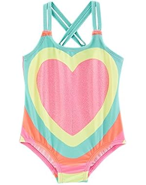 Baby Girls' Glitter Heart Swimsuit