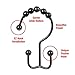 2lbDepot Double Shower Curtain Hooks Rings (Matte Black Decorative Finish) Premium Rust Resistant Stainless Steel Metal Hook, Roller Balls Glide on Shower Rods, Set of 12 pieces
