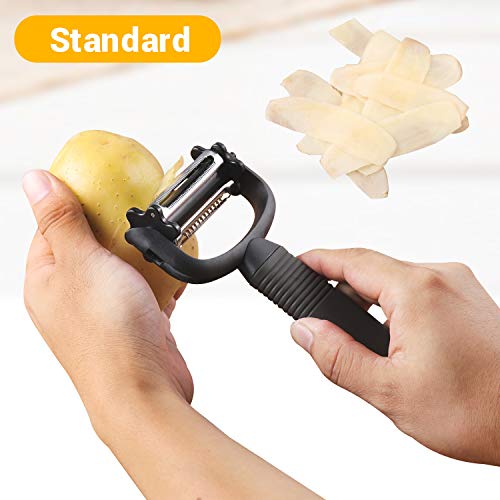 Vegetable Peeler, LUXEAR 3 IN 1 Swivel Yshaped Serrated, Garnish, Julienne Peelers, Great for