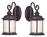 Westinghouse 66972 6230600 New Haven One-Light Exterior Wall Lantern on Steel with Clear Seeded Glass, Oil Rubbed Bronze Finish-Pack of 2