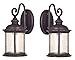 Westinghouse 66972 6230600 New Haven One-Light Exterior Wall Lantern on Steel with Clear Seeded Glass, Oil Rubbed Bronze Finish-Pack of 2