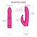 PHANXY Realistic Vibrator with Bunny Ears for G-spot Clitoris Stimulation, Waterproof Rechargeable Dildo Vibrator with 9 Strong Vibrations Dual Motor Stimulator for Women Solo or Couple Fun