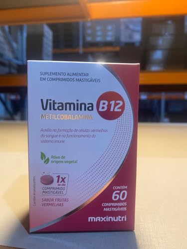Vitamina B12 Comprimidos Mastigáveis (60 comp), Único, MaxiNutri