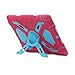 Ipad 2/3/4 Case Afranker Plastic Kid Proof Extreme Duty Dual Protective Back Cover with Kickstand and Sticker for Ipad 4/3/2 - Rainproof Sandproof Dust-proof Shockproof (Pink/Blue)