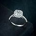 2.5ct Cushion Cut Petite Micropave Floating Halo Simulated Diamond CZ Engagement Rings Women