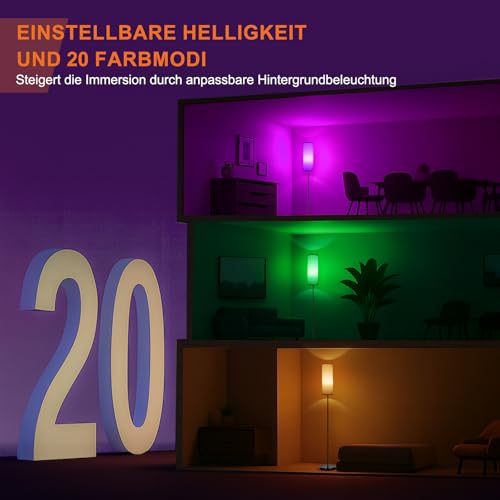 FRIDEKO HOME Floor Lamp Living Room Modern RGB Dimmable Smart Floor Lamp with Remote Control Music Mode Black Base for Office Bedroom
