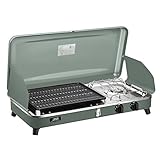 BaiHe Outdoor Dual-Burner Camping Grill/Stove Portable Gas Grill Tailgating Cooker with Hose and Adapter