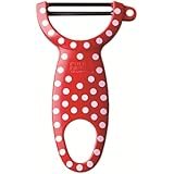 Kuhn Rikon Original Swiss Peeler, Polka Dot, 4-Inch, Red