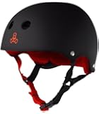 Triple Eight Helmet with Sweatsaver Liner, Black Rubber/Red, Large