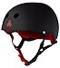 Triple Eight Sweatsaver Liner Skateboarding Helmet, Black Rubber w/ Red, Small