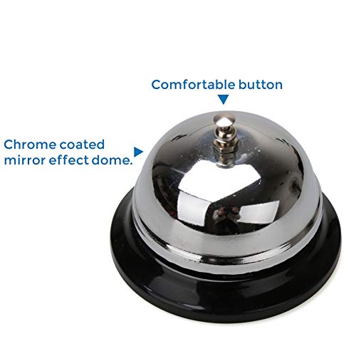Call Bells, Customer Service Bell, Desk Bell, 3.3 inches Diameter with Pleasant Sound Effect, Durable and Anti-Rust Bellhop Bell for Call Customer Service, Restaurant Games,Hotel Bell, Dinner Bell - Thumbnail 3