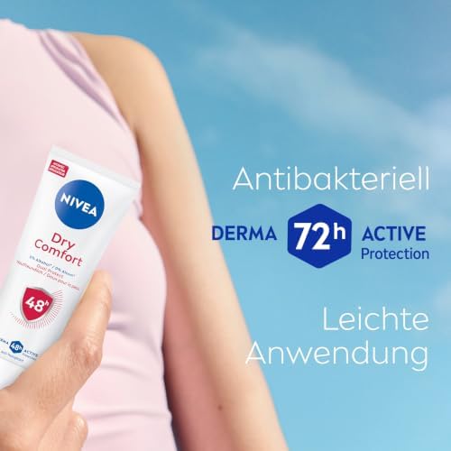 NIVEA Dry Comfort Deo Creme, Antitranspirant mit 48h Schutz gegen Schweiß und Geruch, pflegendes Deodorant mit Dual Protect Formel ohne Ethylalkohol (75ml)