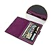 EpicGadget PU Leather Folding Folio Case with Screen Protector and Random Color Stylus for Fire HD 8 (Previous 6th Gen) (2016) - Purple