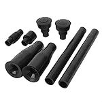 uxcell Plastic Garden Waterfall Fountain Nozzle Head Set 4 Shapes Black