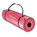 REEHUT 1/2-Inch Extra Thick High Density NBR Exercise Yoga Mat for Pilates, Fitness & Workout w/Carrying Strap (Pink)