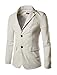 uxcell Man Padded Shoulders Two-Button Closure Front Blazer Off White L