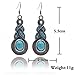 ULAKY Blue Crystal Inlaid Turquoise Gourd Pendant Necklace Earrings Set Ocean Fish Pendant Charm Necklace Jewelry