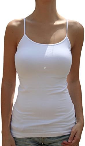 Blue 55Women's Smooth Seamless Long Basic Spaghetti Straps Tank Top Cami