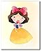 Princess Kids Wall Decor - Belle Ariel Cinderella Snow White Jasmine Aurora Set of 6 Cute Art (8 inches x 10 inches) Prints