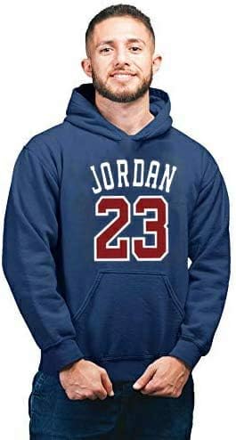 Cotton Fleece Sporty Quote Sweatshirt for Men (Medium, Navy Blue-Jordan)