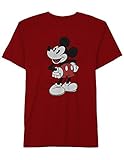 Mickey Mouse Disney Officially Licensed Posing Sassy Adult Mens T-Shirt Red