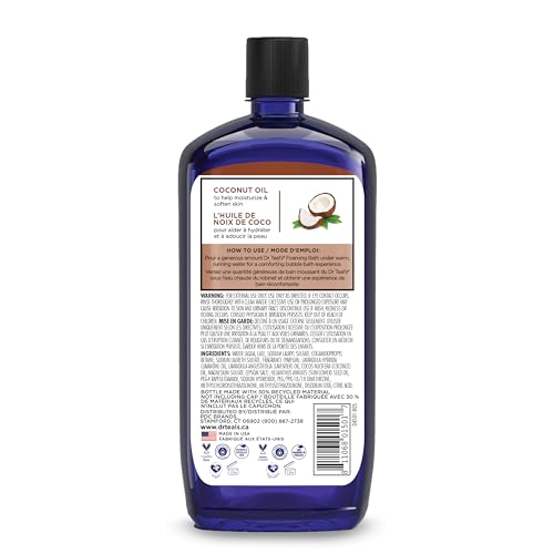 DR. TEAL’S COCONUT OIL FOAMING BATH WITH PURE EPSOM SALT (1 BOTTLE, 34 OZ) – ESSENTIAL OILS NOURISH & PROTECT YOUR SKIN – RELIEVE STRESS & REVITALIZE TIRED, ACHY MUSCLES AT HOME – LONG LASTING BUBBLES