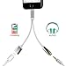 2 in 1 iPhone 7 Adapter(Compatible with iOS 10.3) TOPGO Lightning to Charger and Lightning to 3.5mm Aux Earphones Jack Cable for iPhone 7 / 7 Plus [No Calling Function & Music Control] - Silver
