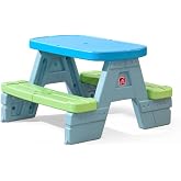 Step2 Sun &amp; Shade Kids Picnic Table with Removeable Umbrella, Indoor/Outdoor Toys, Fits 4 Children, Made of Durable Plastic, For Toddlers 1.5-4 Years Old