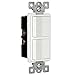 ENERLITES Double Paddle Rocker Decorator Switch, Ground Terminal, Clamp-Type Back Insert Wiring, Copper Wires Only, Single Pole, Residential/Commercial Grade, 15A 120-277VAC, 62834-W, White