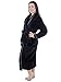 Womens Robe Plush Coral Velvet Spa Bathrobe w/ Satin Trim, BLKSIL