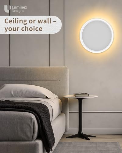 Plafón LED Regulable 24W con Mando – Lámpara de Techo con Luz Nocturna 2000K, Temporizador, Diseño Redondo Ultrafino para Dormitorio, Salón, Cocina, Habitación Infantil Ø30cm