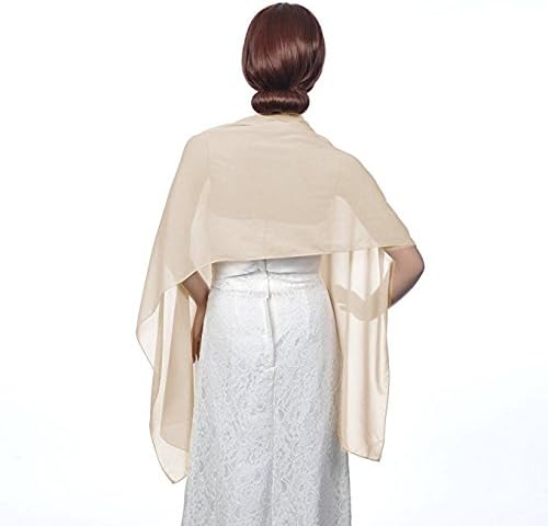 Nafusen Womens Chiffon Soft Wrap Scarf Shawl for Bridal Evening