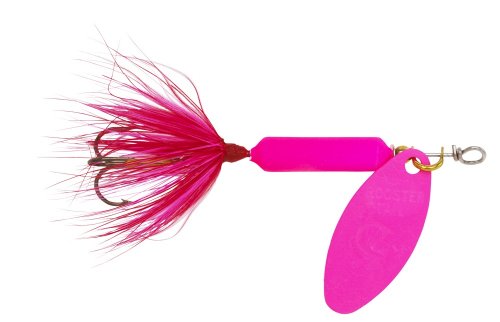 Yakima Bait Wordens Original Rooster Tail Spinner Lure with Painted Blade, Pink Fluorescent, 1/8-Ounce