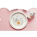 Kids Placemat - Eating with Sweet Bear, Silicone Placemat For Kids, Waterproof Baby Placemat, Portable Food Mat Travel Placemat for Toddler, Non Slip Silicone Placemat Easy Clean Reusable Mat Pink