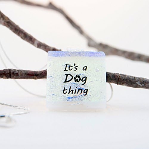 Dog Necklace Dichroic Fused Glass Slide Pendant 18 Inch Chain Included